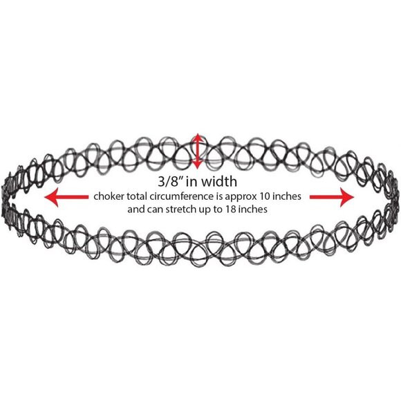 Gothic 2PC Faux Leather Choker Set – Adjustable 90s Tattoo Necklaces for Women - Picture 5 of 6